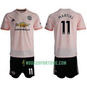 Koszulka Manchester United Martial 11 Dziecięcy Wyjazdowe Stroje Piłkarskie 2018/19 Krótki Rękaw